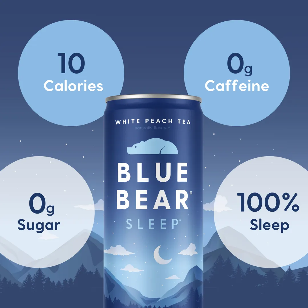 Blue Bear Sleep (White Peach Tea) Sleep Drink - 12 pack