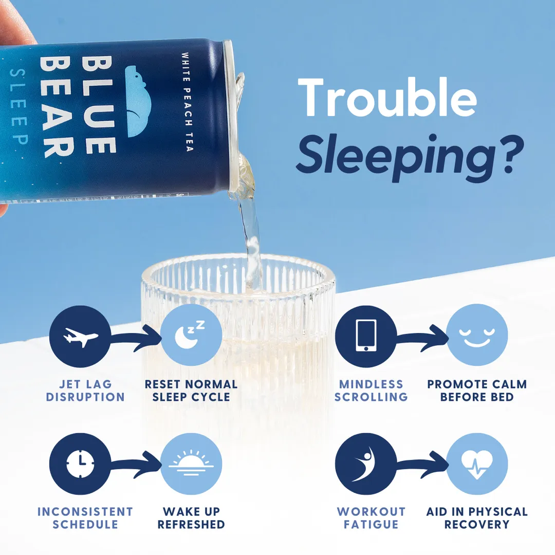Blue Bear Sleep (White Peach Tea) Sleep Drink - 12 pack