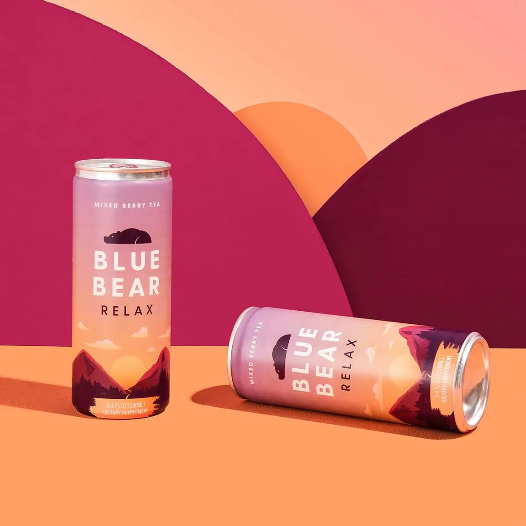 Blue Bear Relax (Mixed Berry Tea) Relaxation Drink - 12 pack
