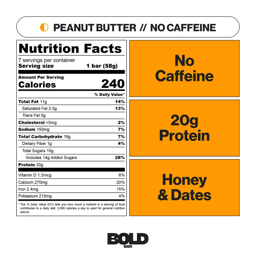PEANUT BUTTER - NO CAF (7 BAR CADDIE)