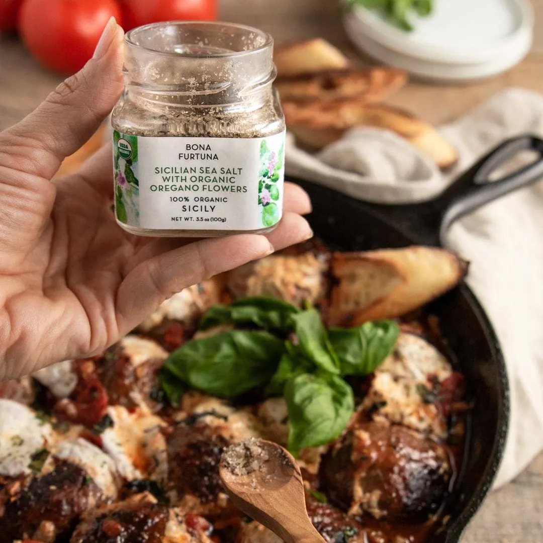 Sicilian Sea Salt with Organic Oregano Flowers