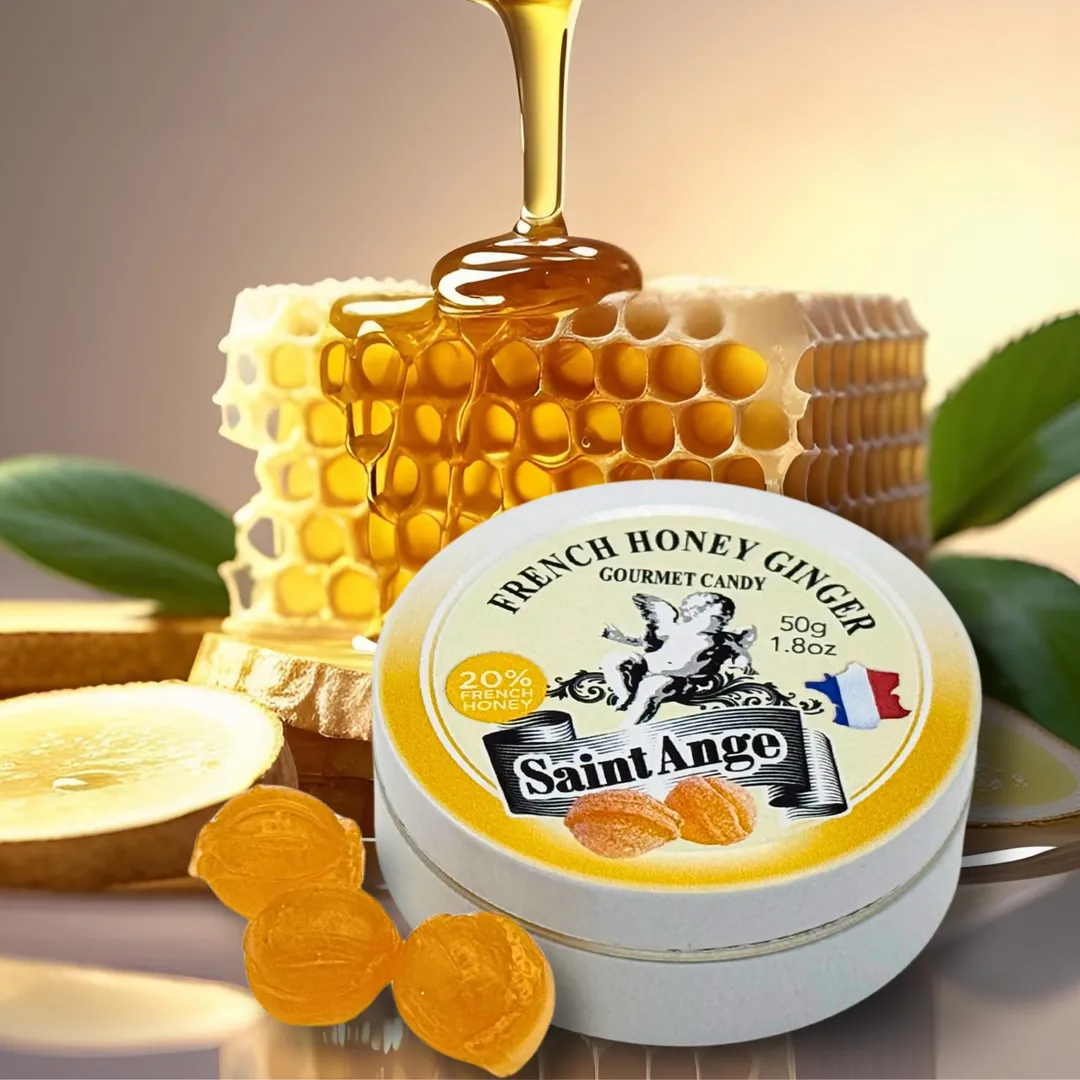 Saint Ange Honey Ginger - French Gourmet Natural Candy Tin