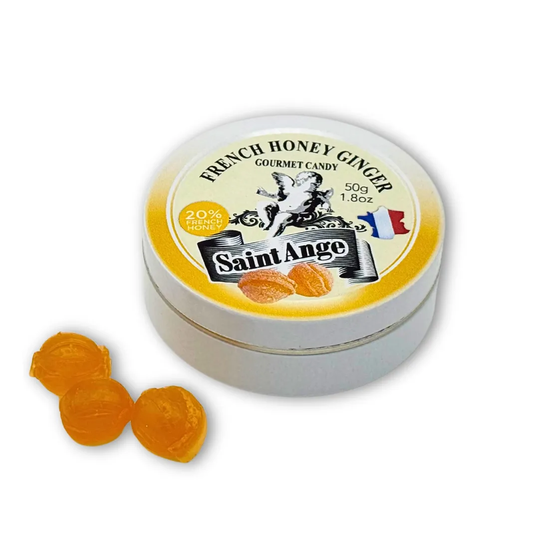 Saint Ange Honey Ginger - French Gourmet Natural Candy Tin