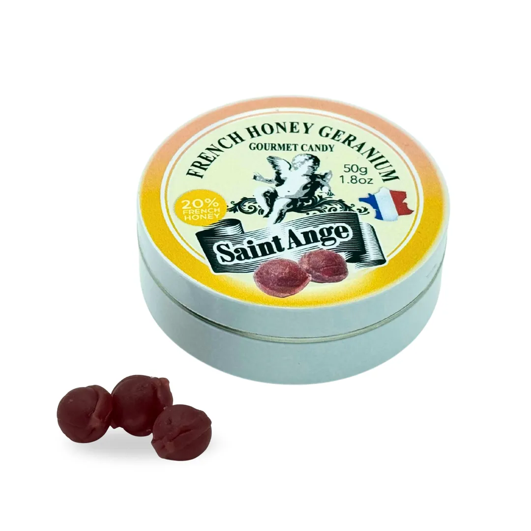 Saint Ange Honey Geranium - French Gourmet Natural Candy Tin