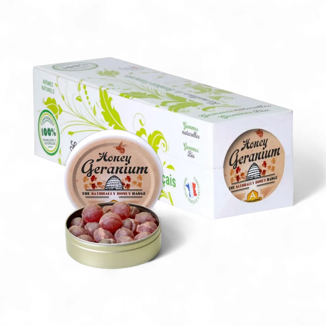 Apipharma Honey Geranium - French Gourmet Natural Candy Tin