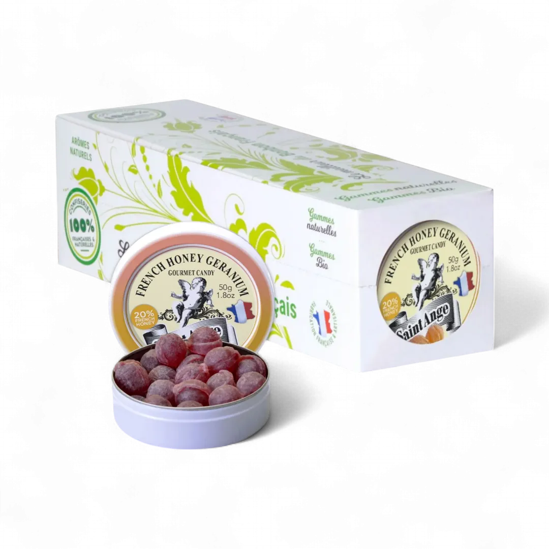 Saint Ange Honey Geranium - French Gourmet Natural Candy Tin