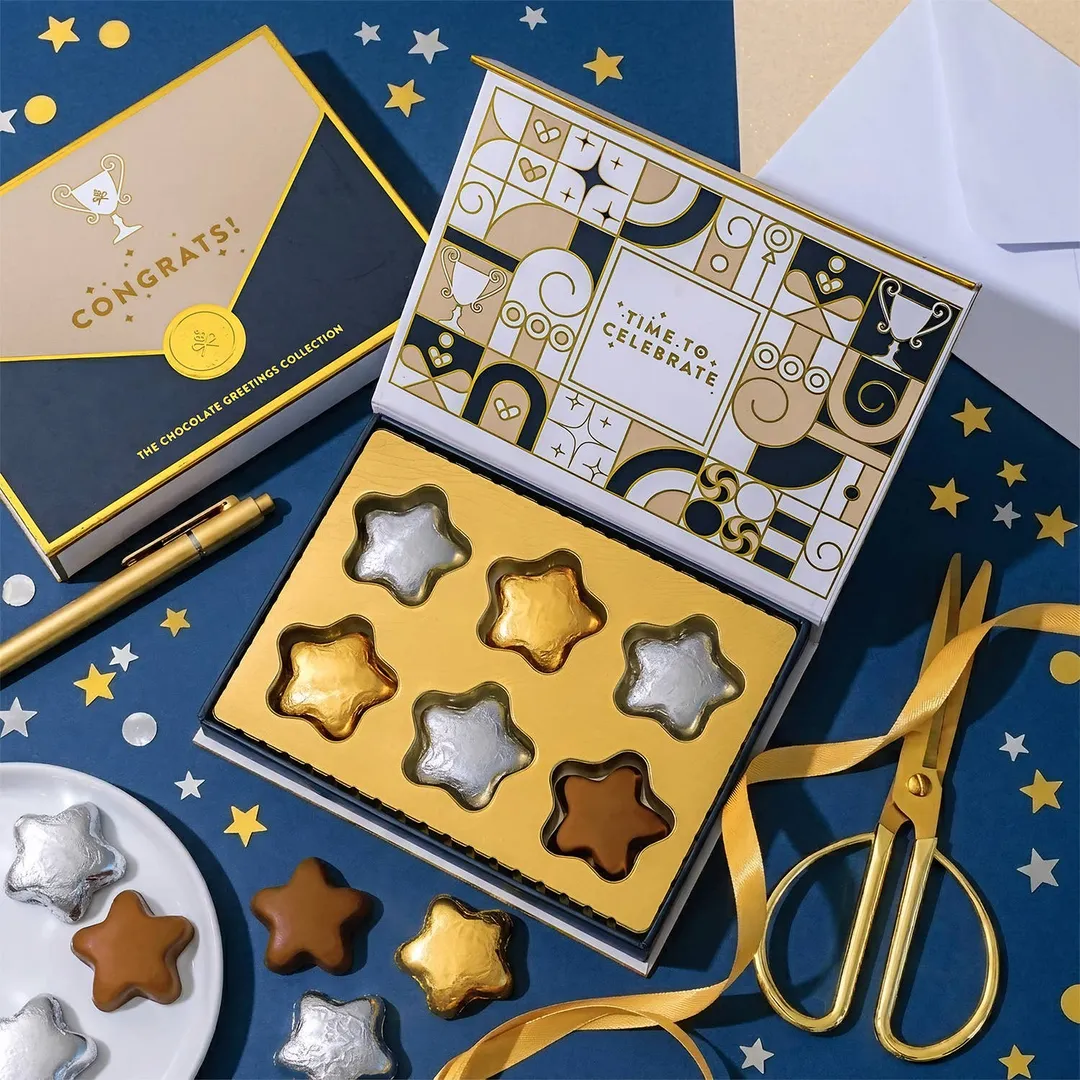 Congratulations Chocolate Gift Box | Edible Greeting Card for Graduation, Promotion, New Job & Engagement