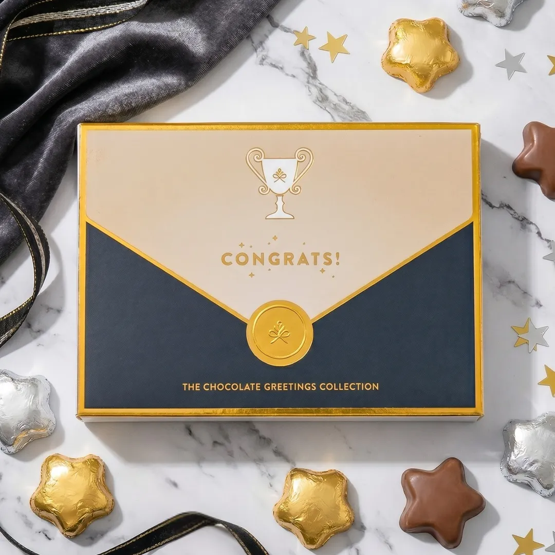 Congratulations Chocolate Gift Box | Edible Greeting Card for Graduation, Promotion, New Job & Engagement