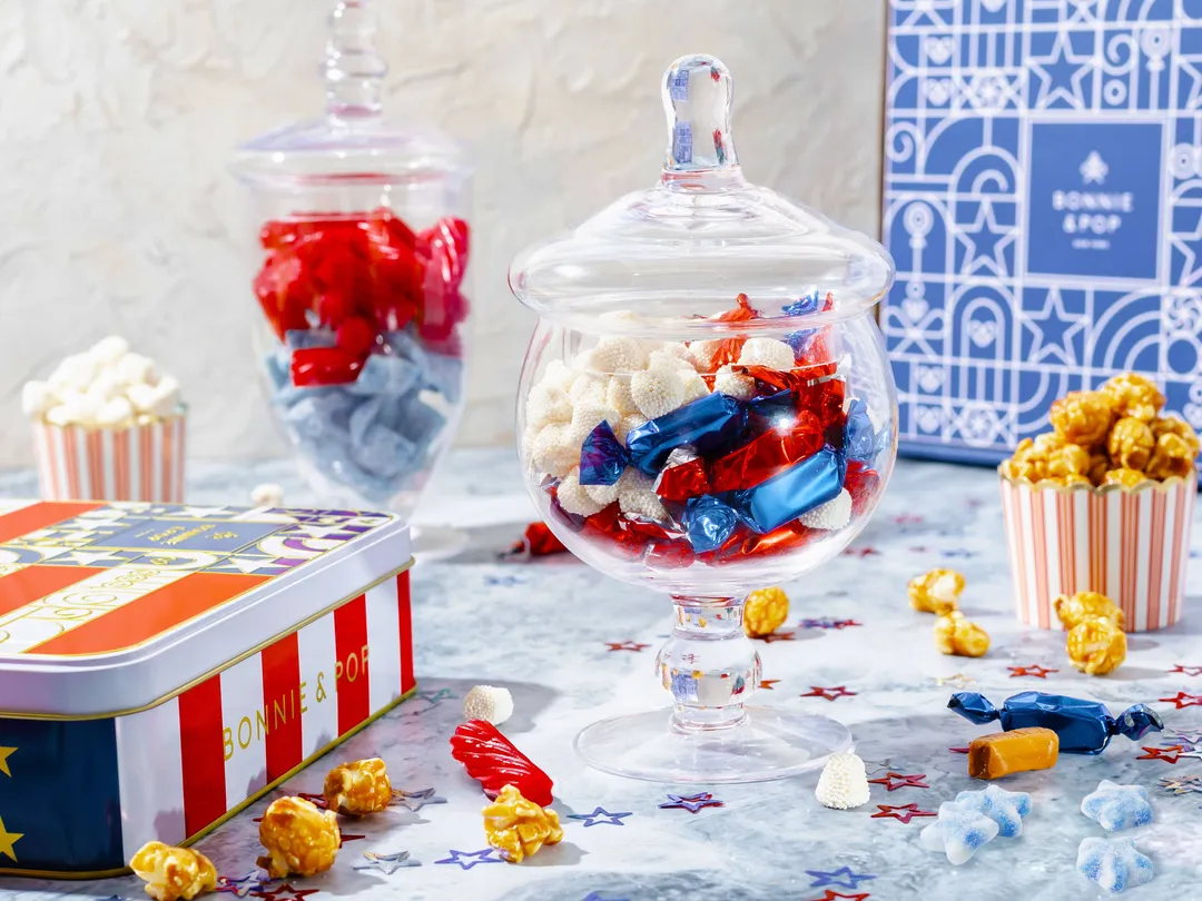 The Americana Gift Tin- Red, White, and Blue Patriotic Candy Sampler