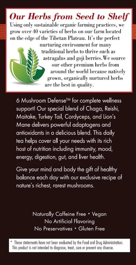 6 Mushroom Defense Mushroom Herbal Tea