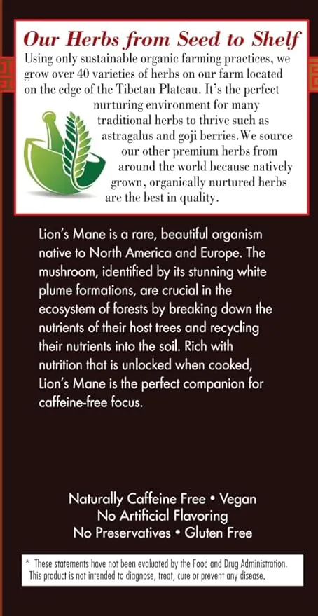Lion's Mane Mushroom Herbal Tea