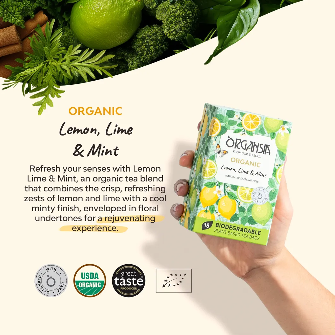 Organsia Herbal Tea - Lemon, Lime, & Mint Flavor