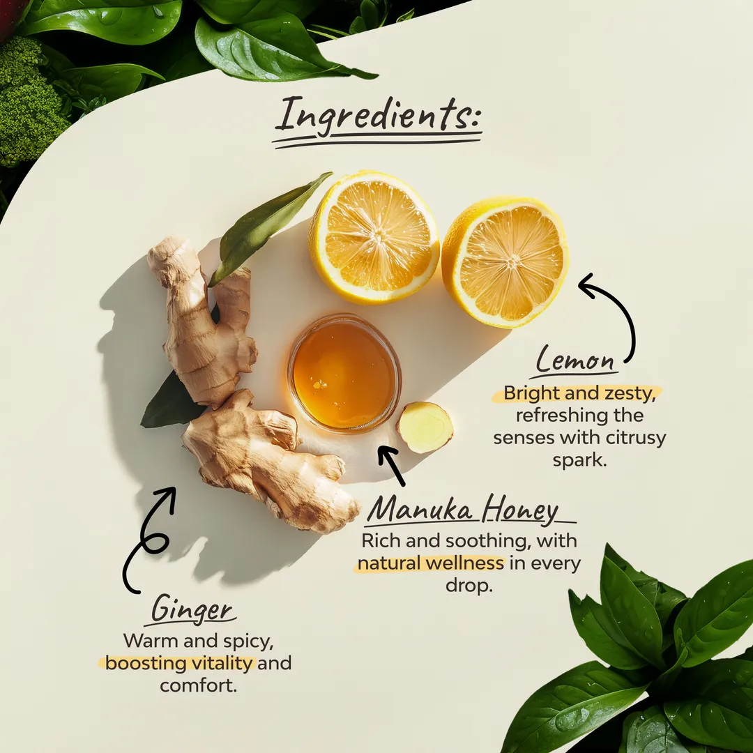Organsia Herbal Tea - Lemon, Ginger & Manuka Honey