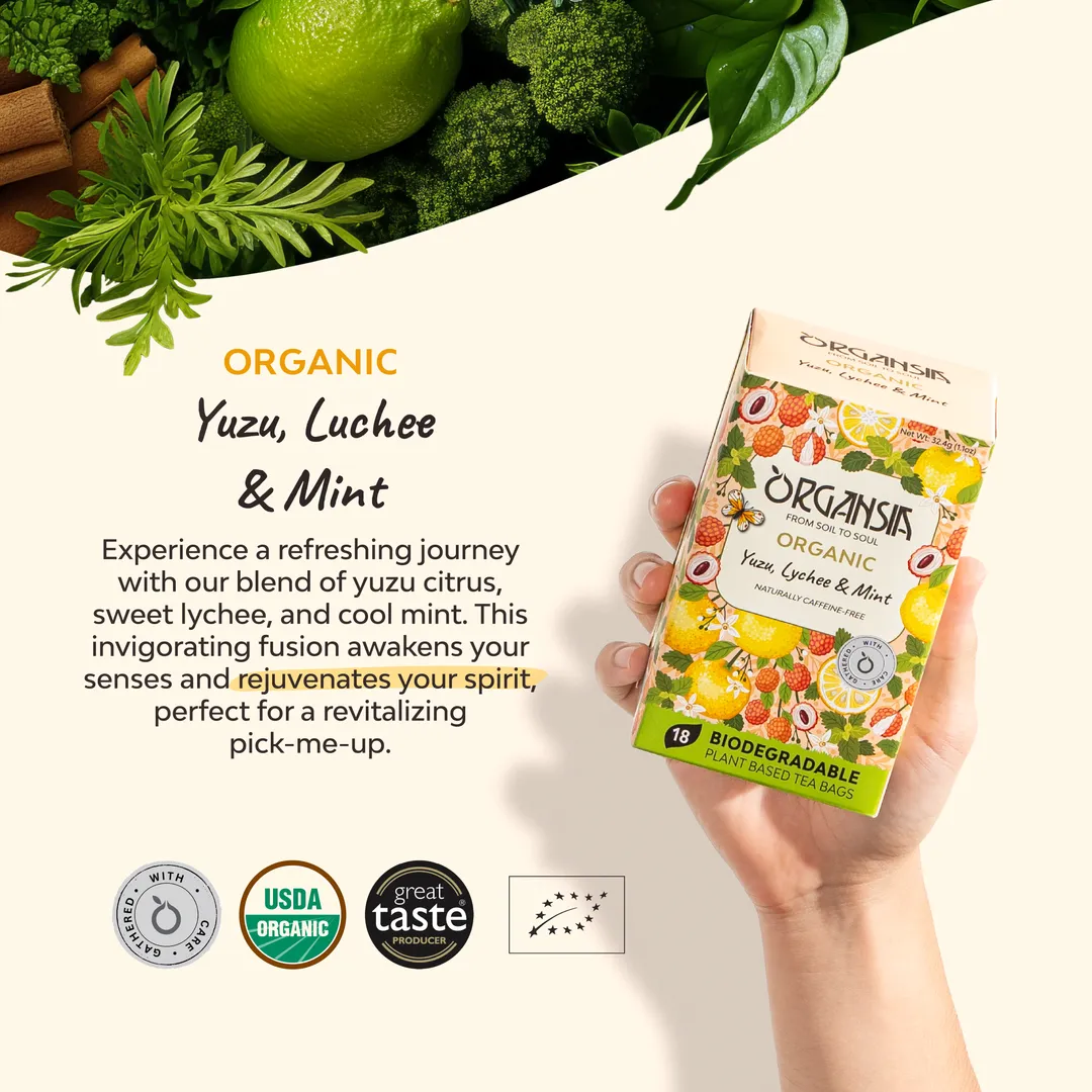 Organsia Herbal Tea -Yuzu, Lychee & Mint 