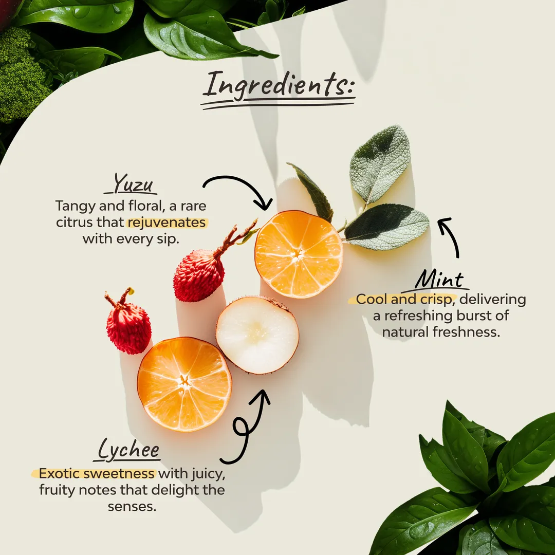 Organsia Herbal Tea -Yuzu, Lychee & Mint 