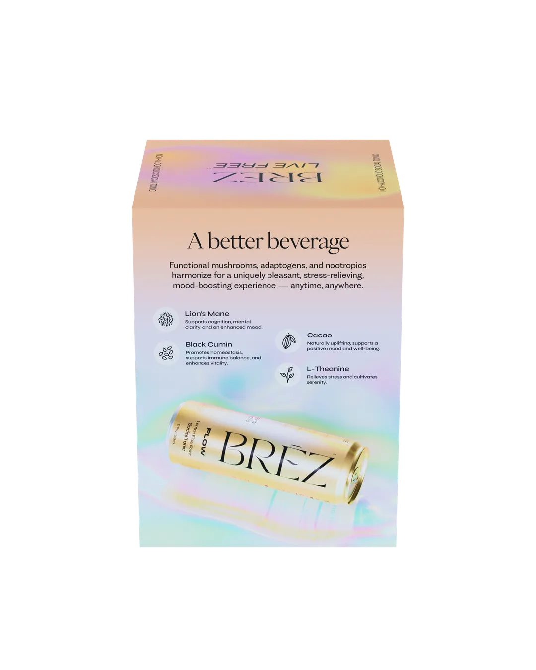 BRĒZ Flow | Lemon Elderflower | Adaptogen Infused Social Tonic | 4-Pack