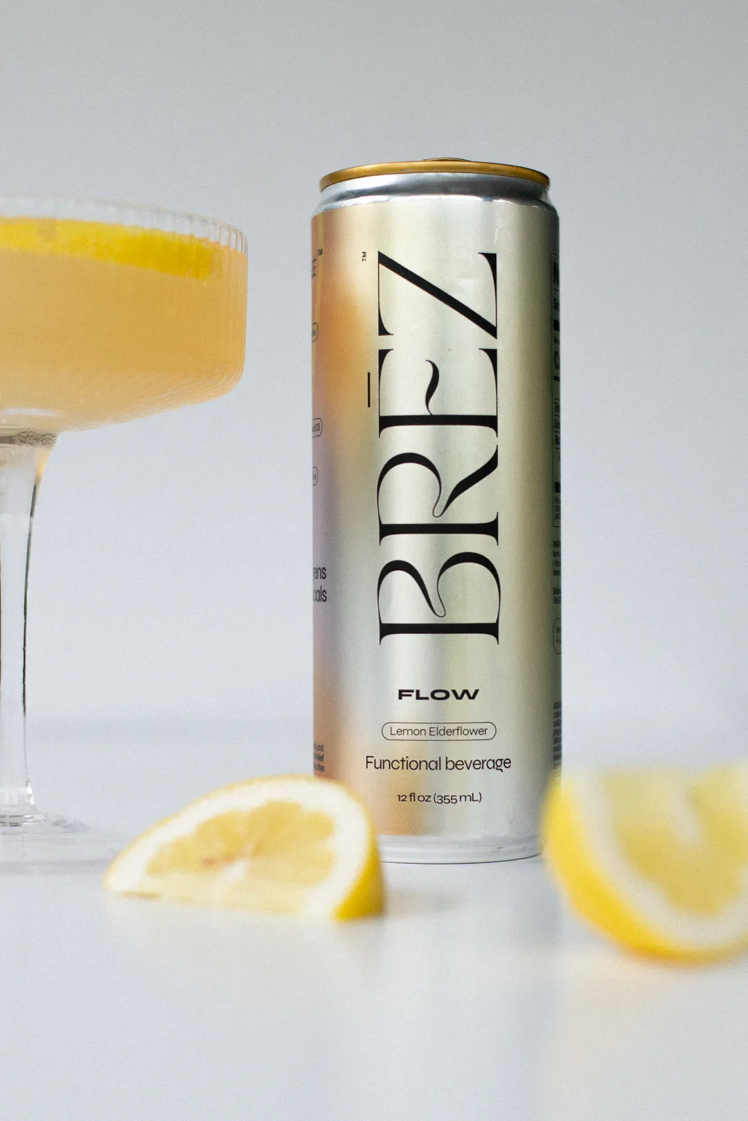 BRĒZ Flow | Lemon Elderflower | Adaptogen Infused Social Tonic | 4-Pack