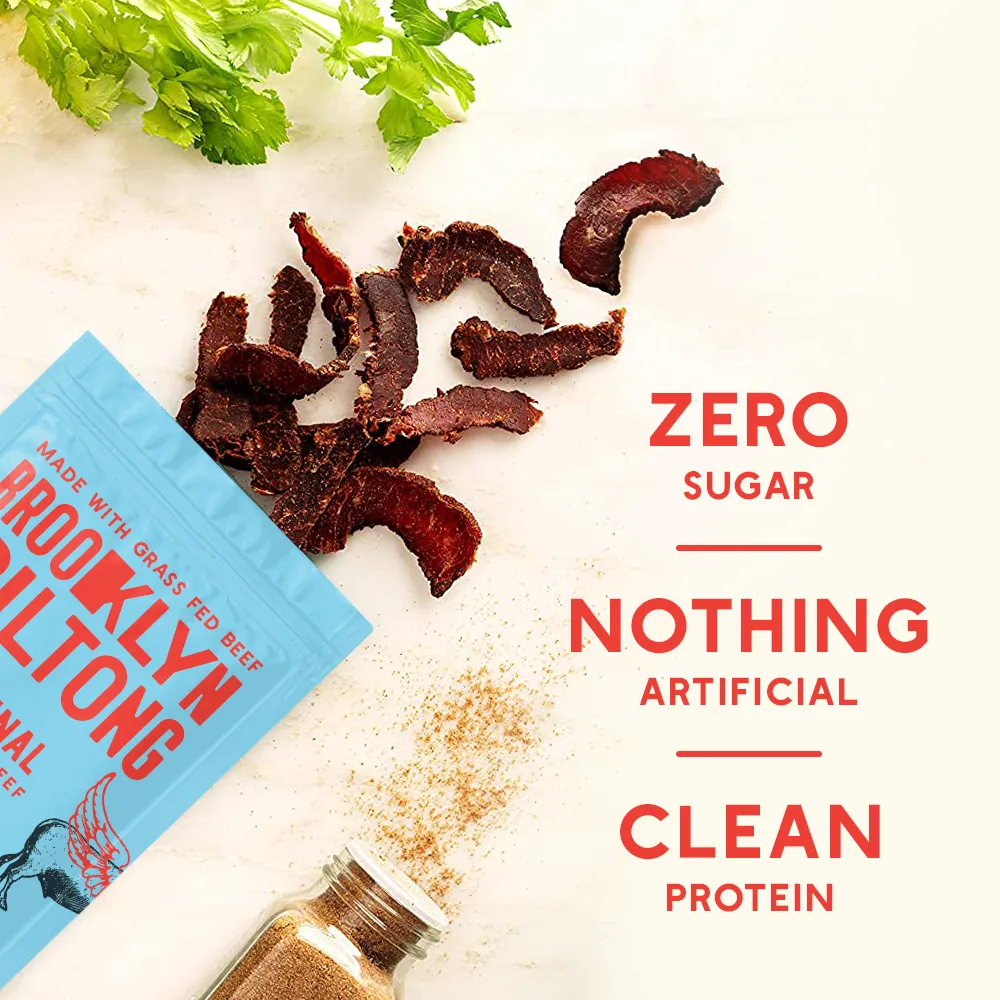 2oz Grass Fed Biltong Naked Steak Slices Pepper & Coriander