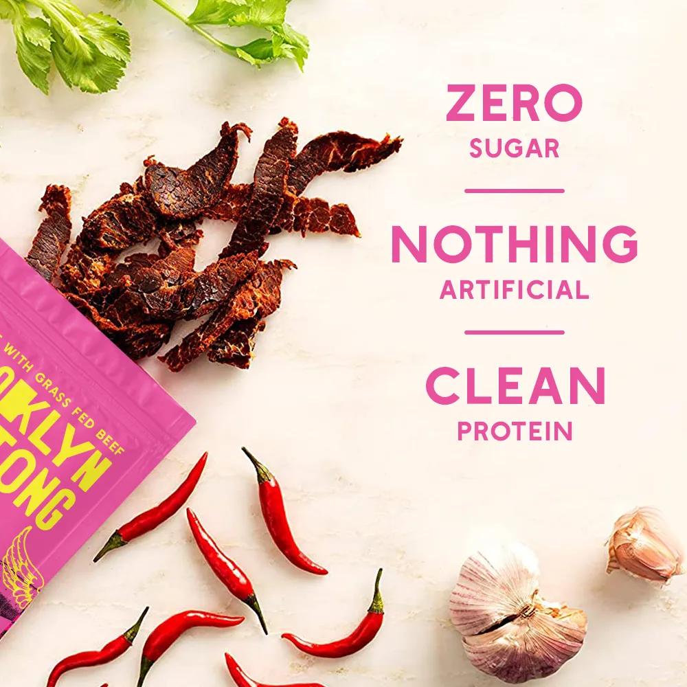 2oz Grass Fed Biltong Naked Tender Steak Slices Chili 