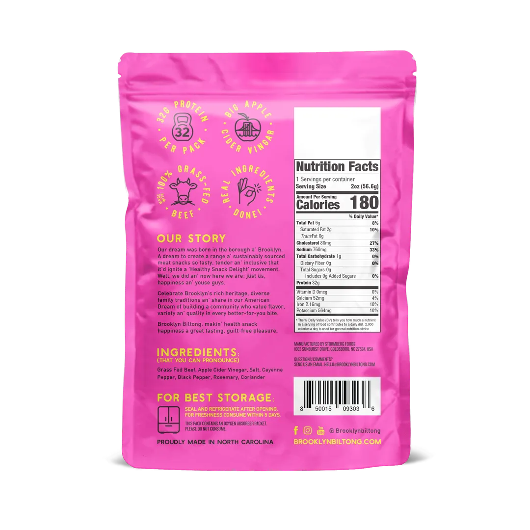 2oz Grass Fed Biltong Naked Tender Steak Slices Chili 