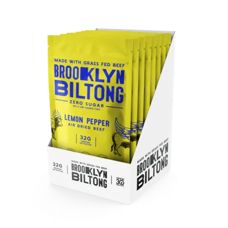 2oz Grass Fed Biltong Naked Tender Steak Slices Lemon Pepper