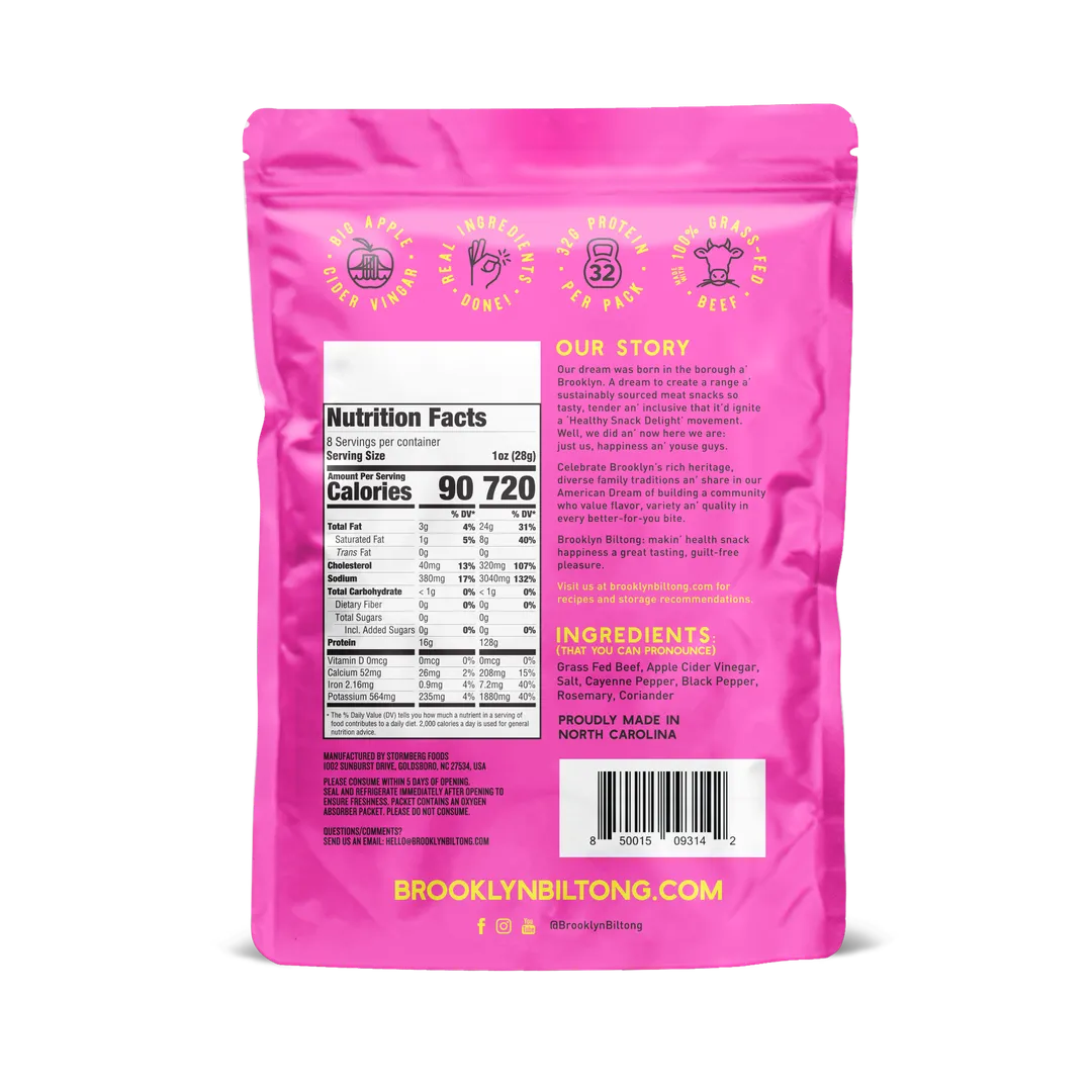 8oz Peri Peri Grass-Fed Zero Sugar Biltong Tender Jerky