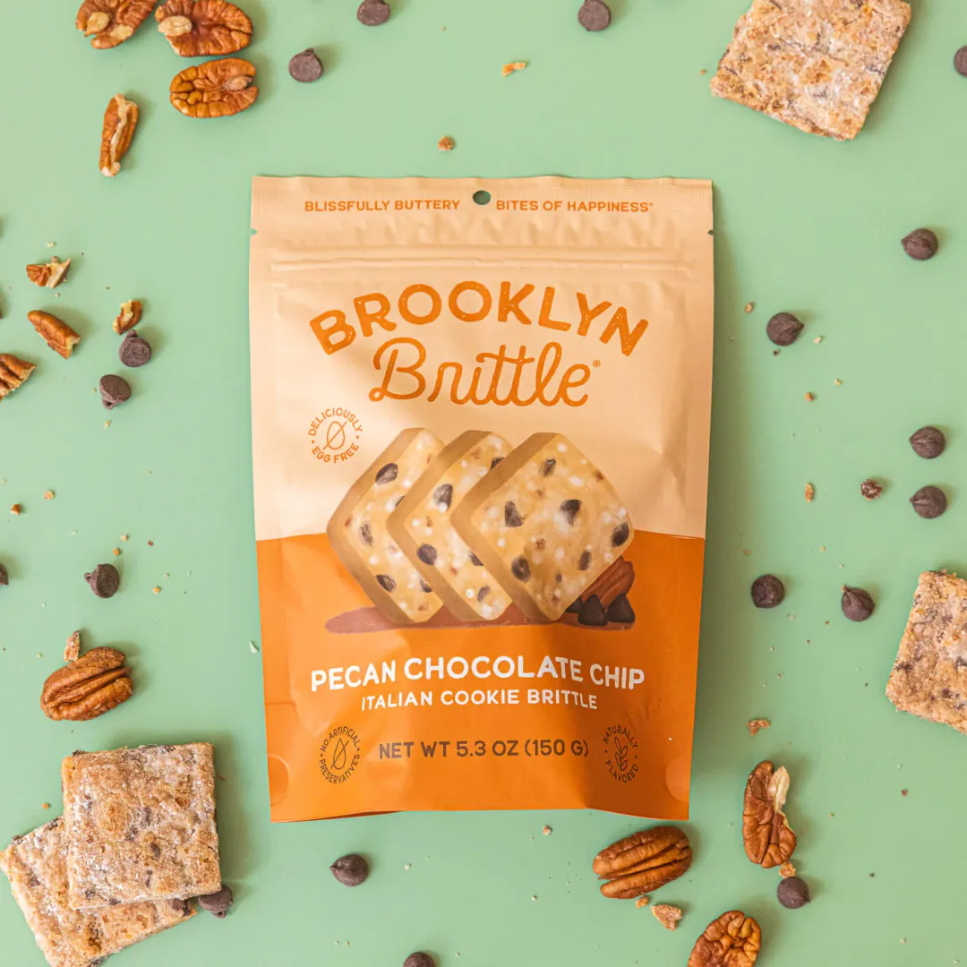 Italian Cookie Brittle – Pecan Chocolate Chip | Pouch Bag
