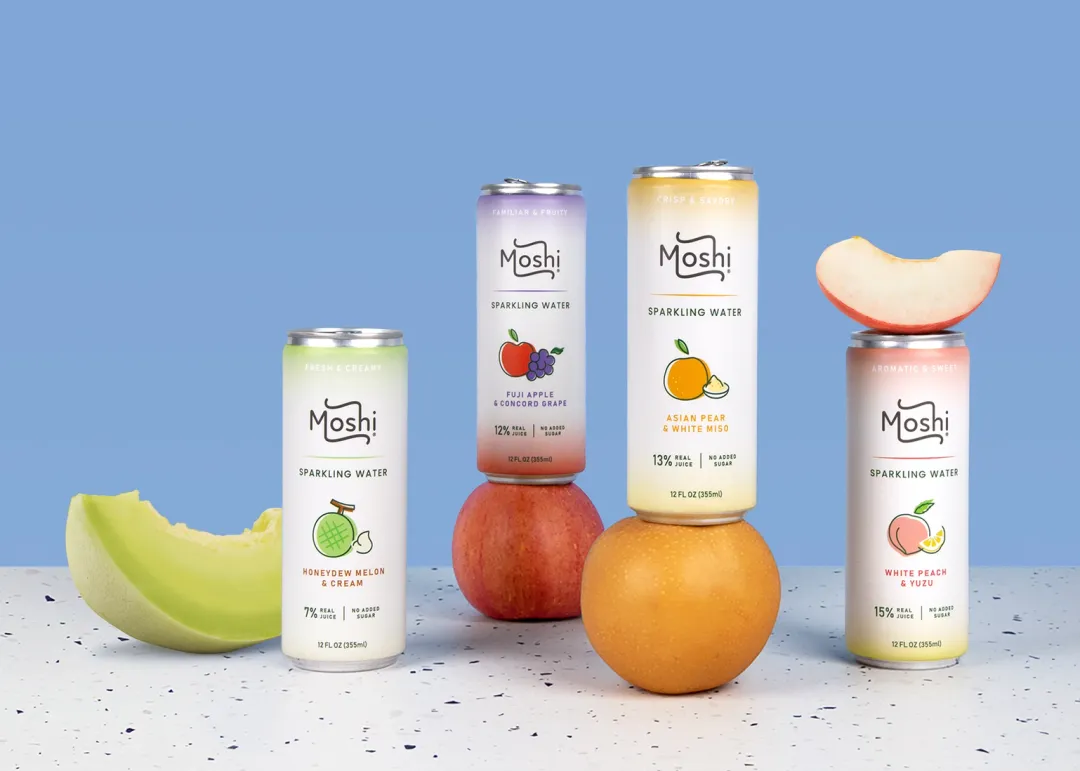 Moshi Sparkling Water - White Peach + Yuzu
