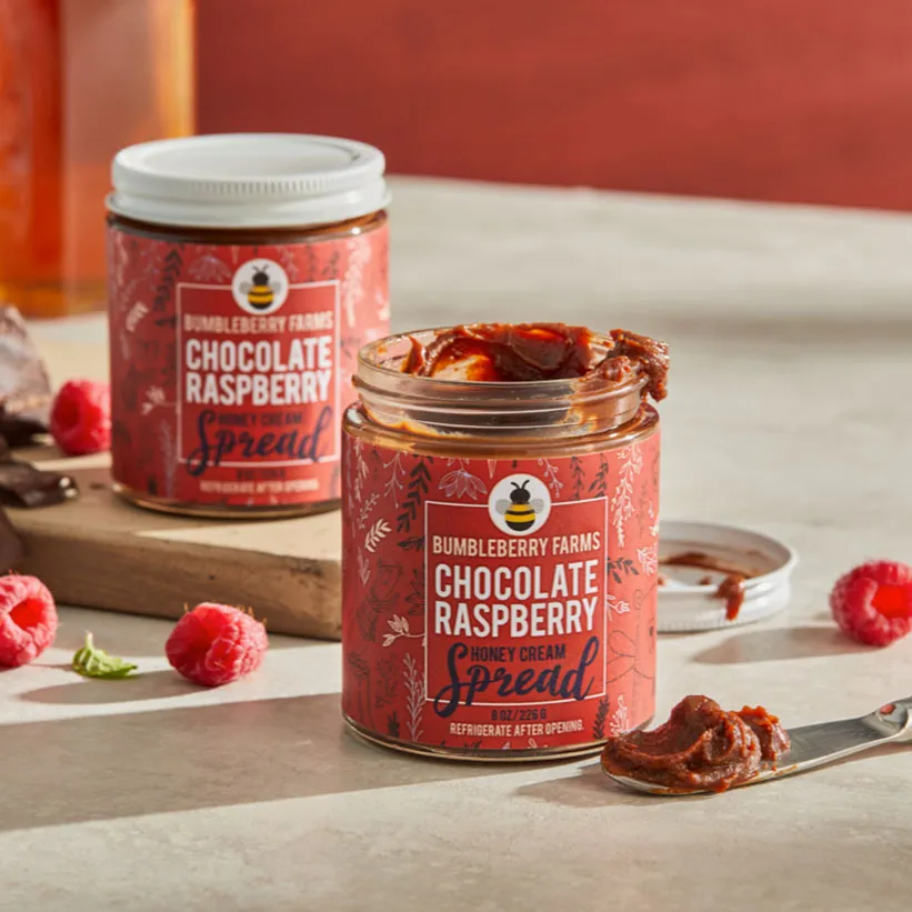 Bumbleberry Farms | Chocolate Raspberry Honey Cream Spread | 8oz