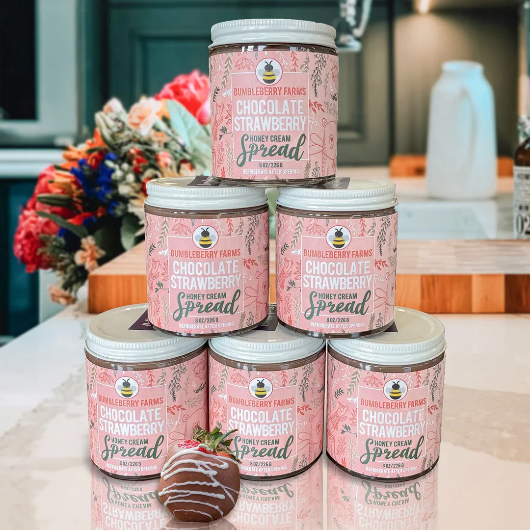 Bumbleberry Farms | Chocolate Strawberry Honey Cream Spread | 8oz