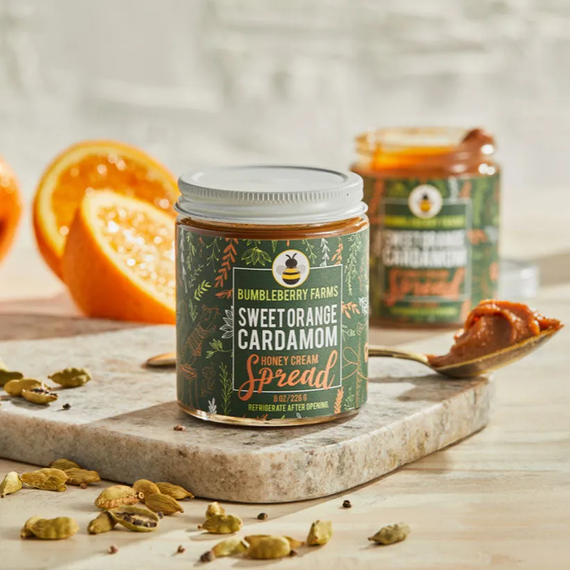 Bumbleberry Farms | Sweet Orange Cardamom Honey Cream Spread | 8oz