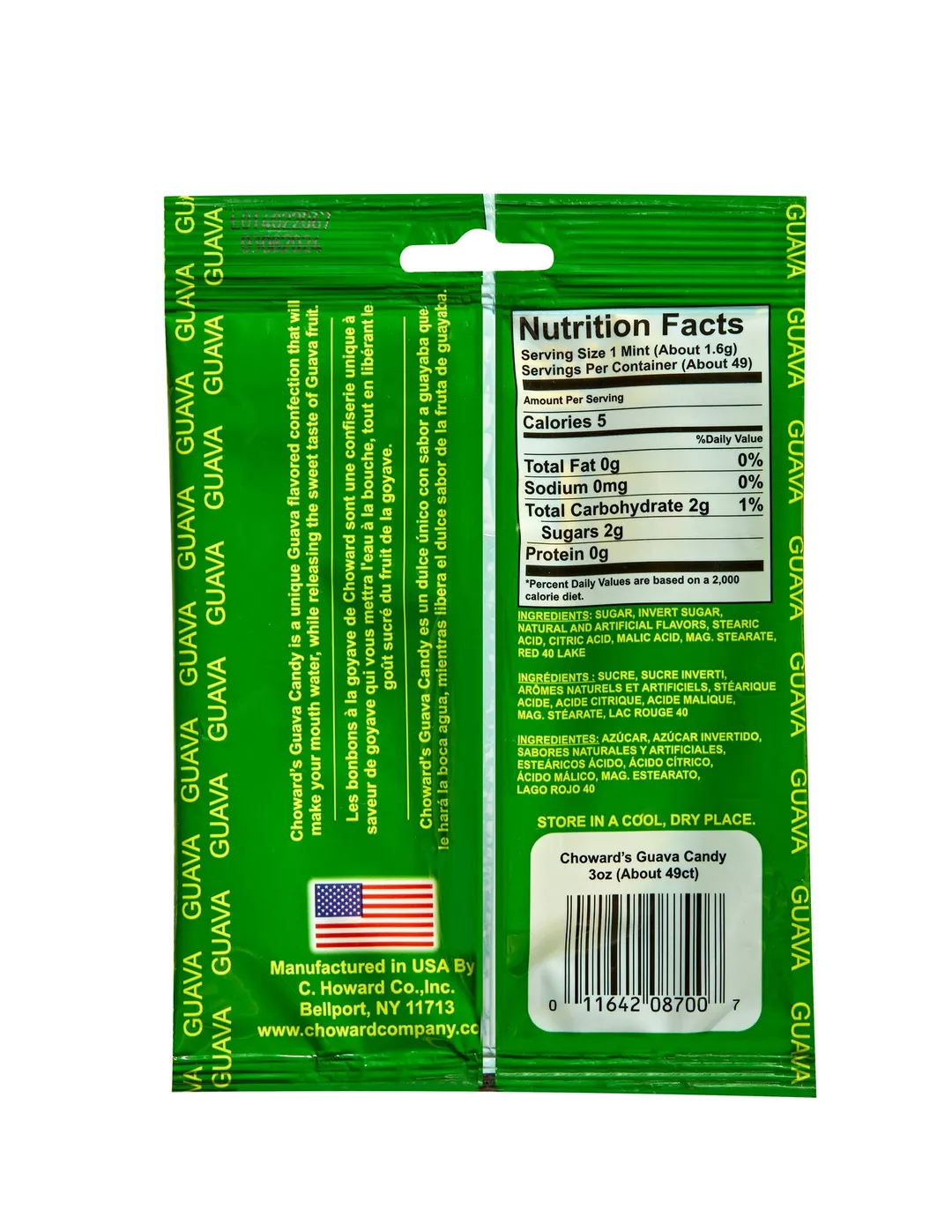 Choward's Guava Candy Peg Bag 3oz.