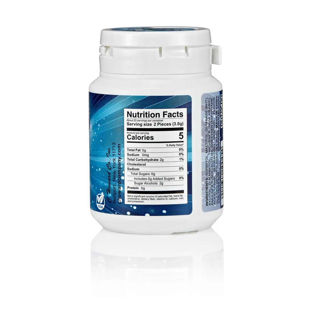 Choward's Sugar free Peppermint gum bottle