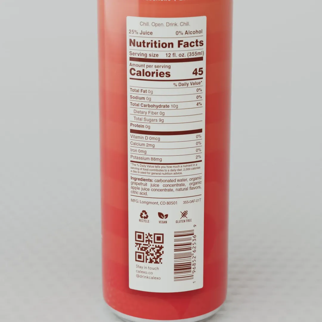 Calexo Citrus Rose - Non-Alcoholic Sparkling Mocktail - 0.0%ABV - 12oz