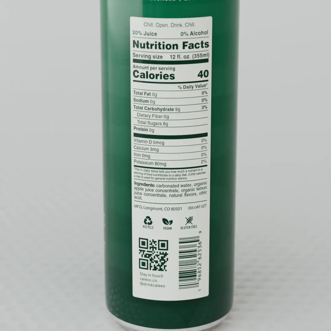 Calexo Cucumber Citron - Non-Alcoholic Sparkling Mocktail - 0.0%ABV - 12oz