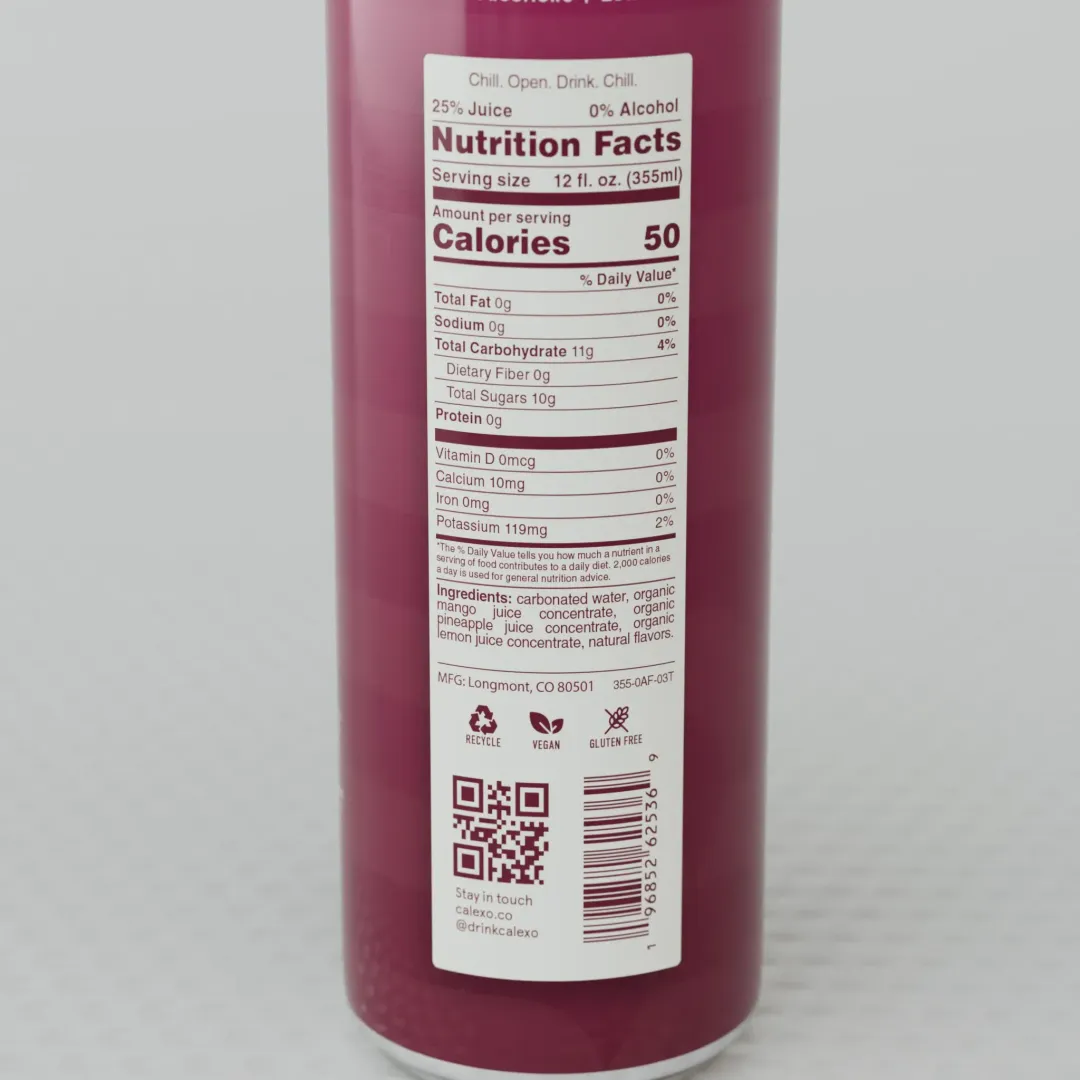 Calexo SemiTropic - Non-Alcoholic Sparkling Mocktail - 0.0%ABV - 12oz