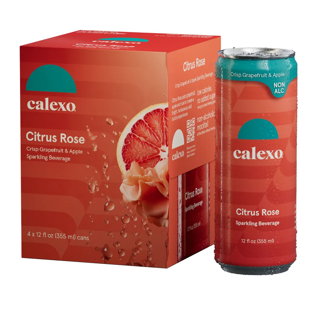 Calexo Citrus Rose - Non-Alcoholic Sparkling Mocktail - 0.0%ABV - 12oz