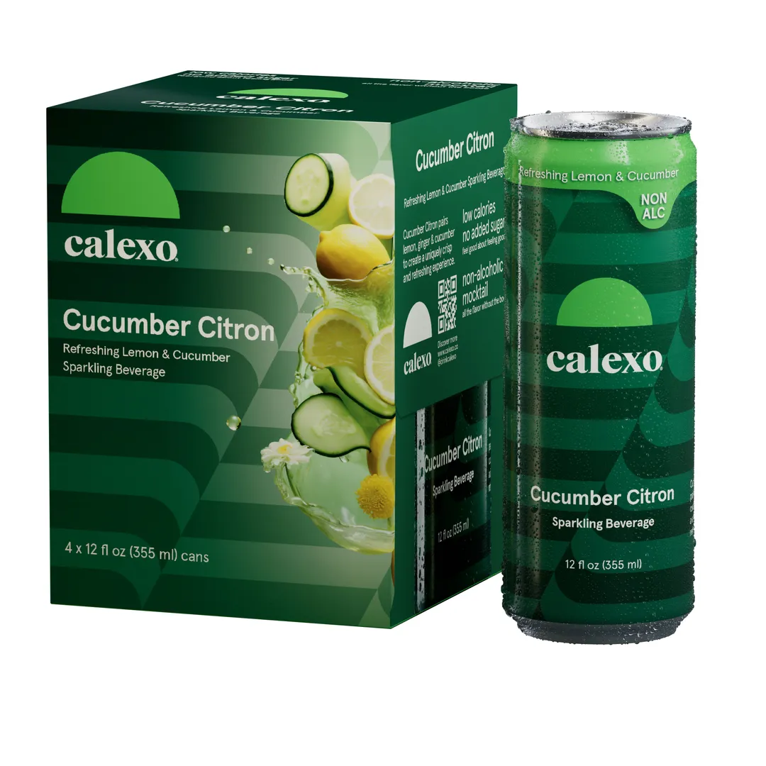 Calexo Cucumber Citron - Non-Alcoholic Sparkling Mocktail - 0.0%ABV - 12oz