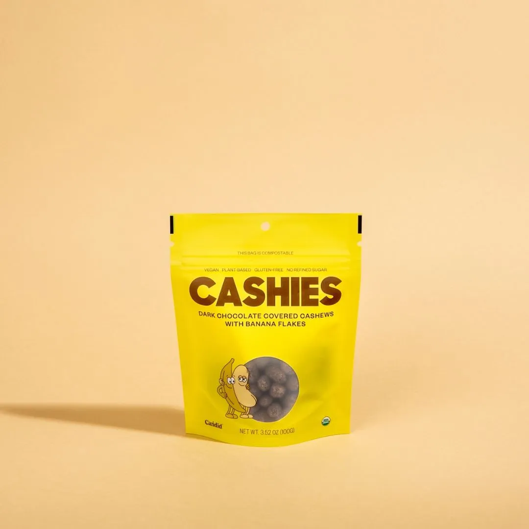 Cashies — Chocolate Covered Cashews with Banana Flakes