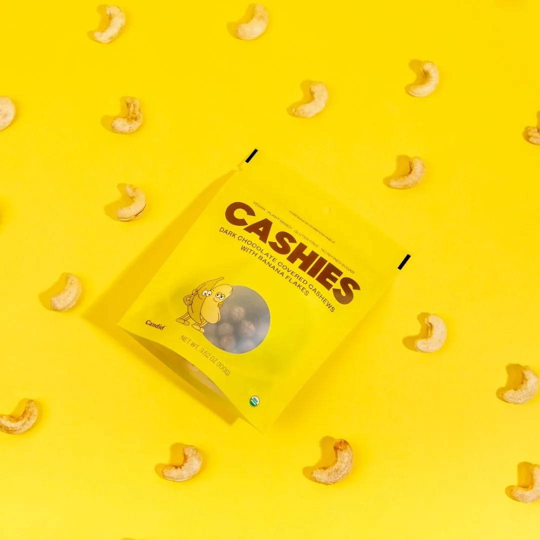 Cashies — Chocolate Covered Cashews with Banana Flakes