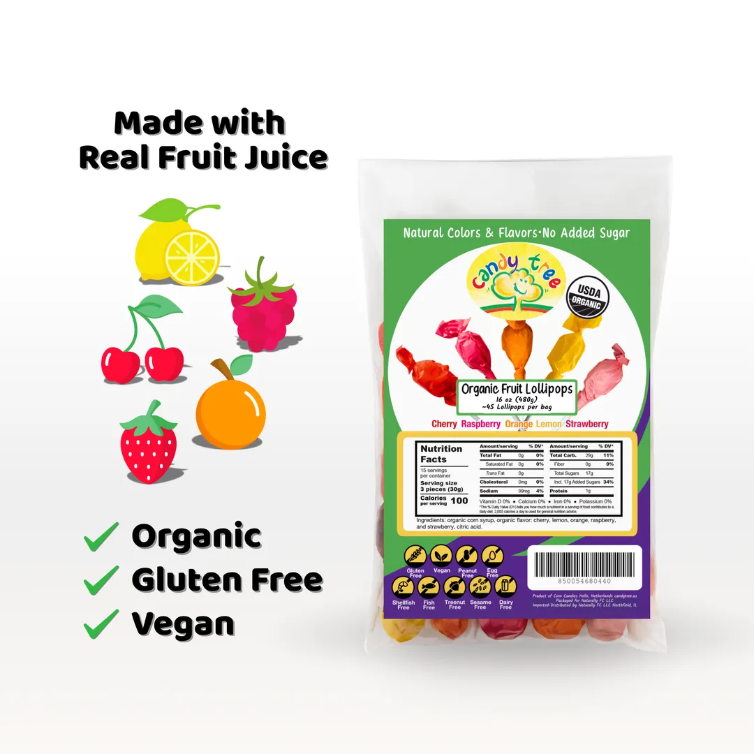 Organic Fruit Mix Lollipops