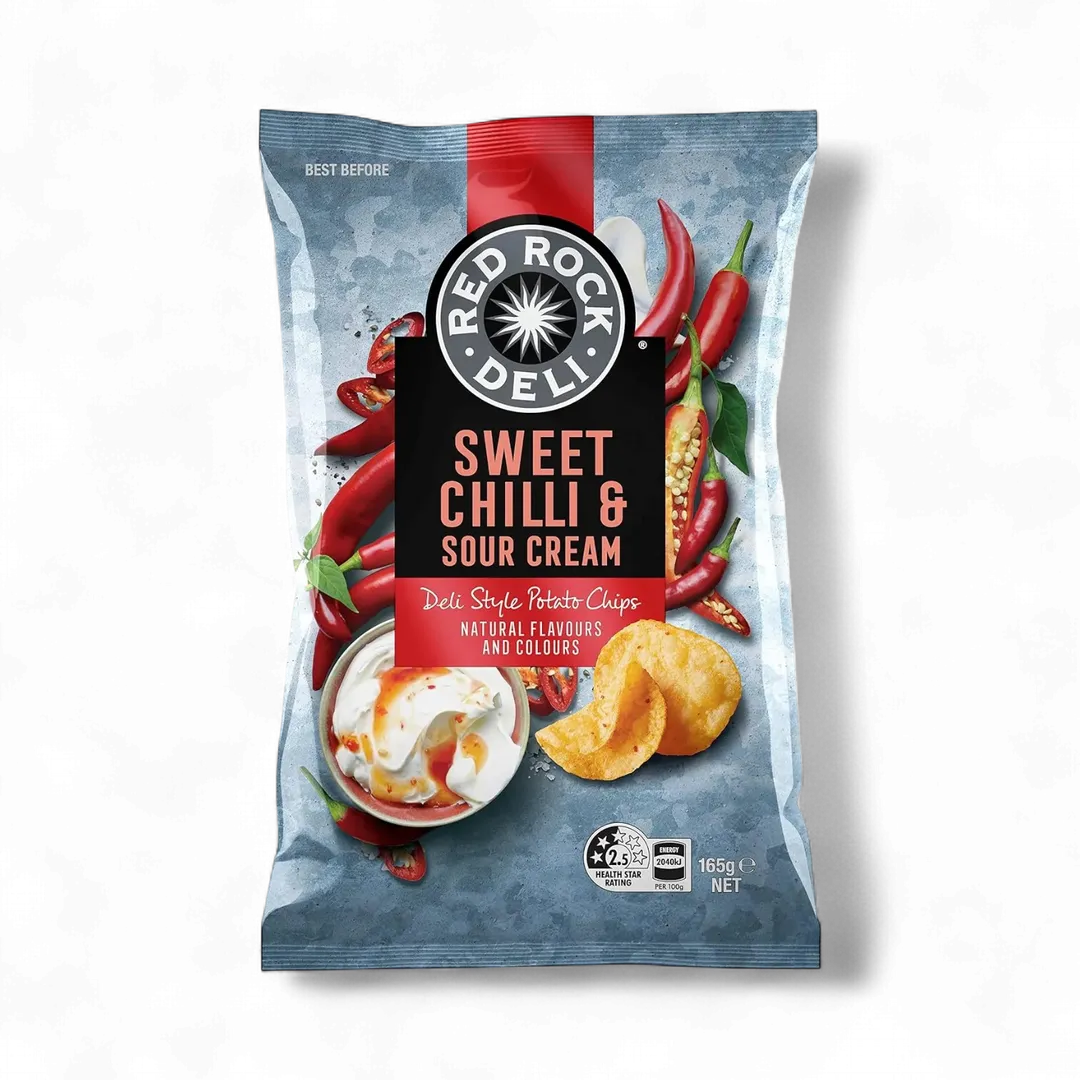 Australian Red Rock Deli Potato Chips Sweet Chilli And Sour Cream 3.17 oz (90g)