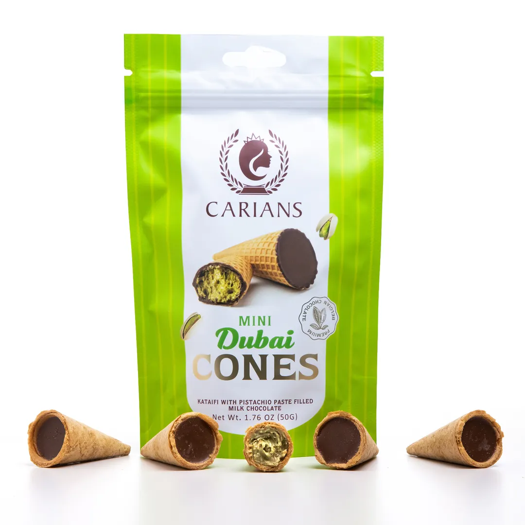 Dubai Chocolate Bite Size Mini Cones  - 12 units in 1 Case