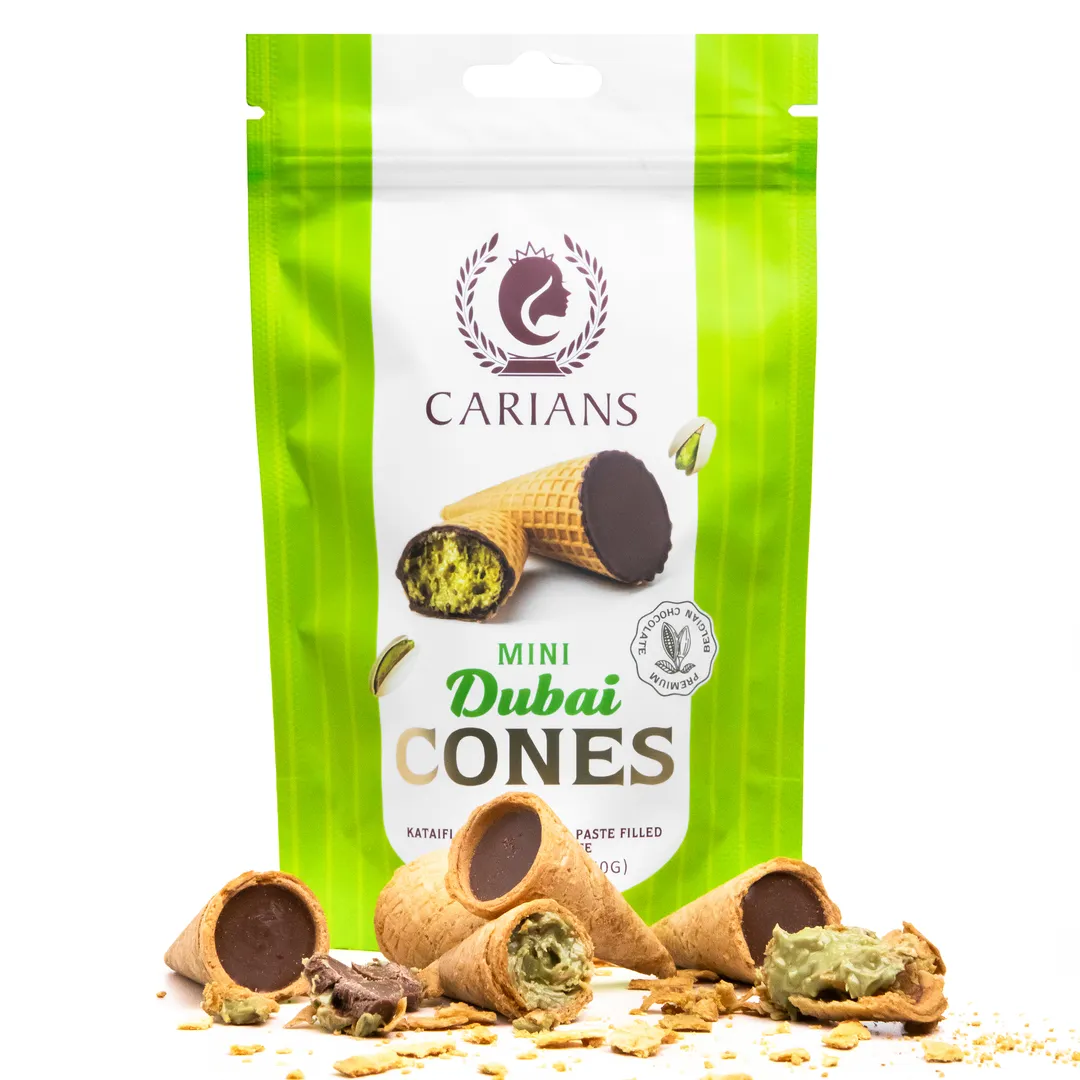 Dubai Chocolate Bite Size Mini Cones  - 12 units in 1 Case