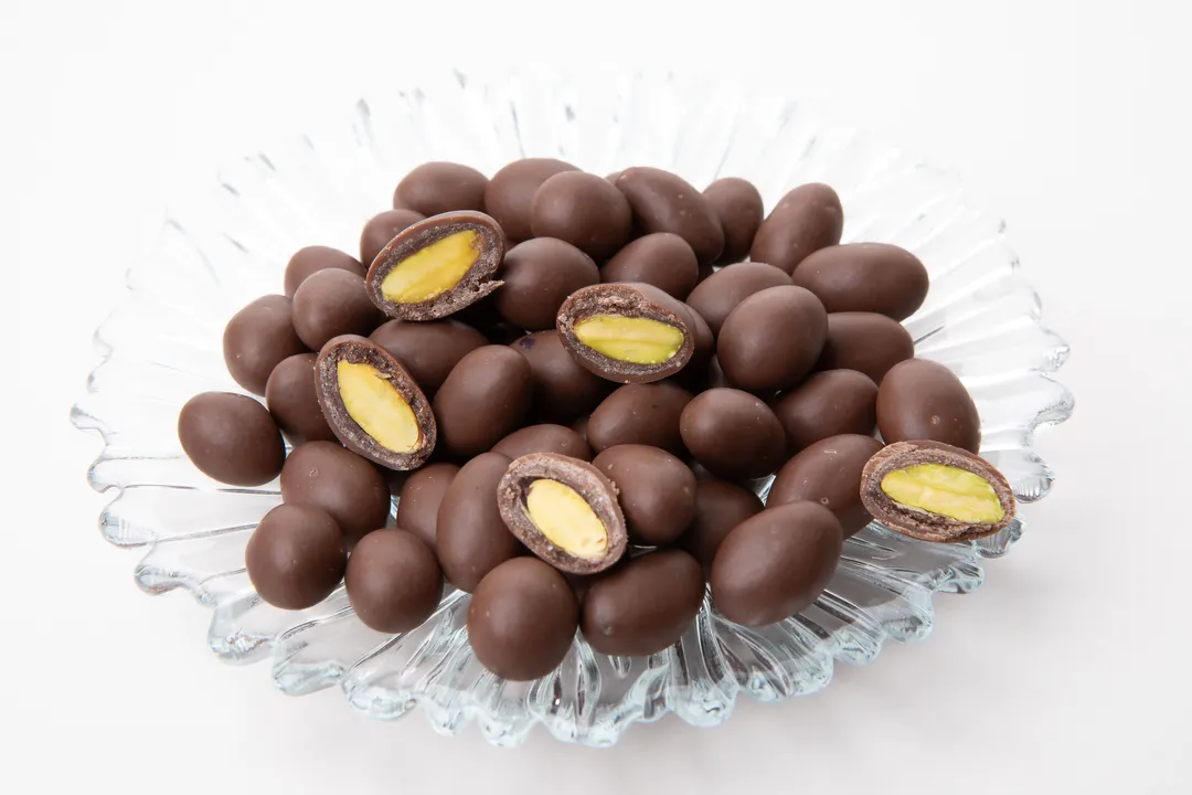 Chocolate Covered Pistachio Dragee Candy , 12 unit in a case