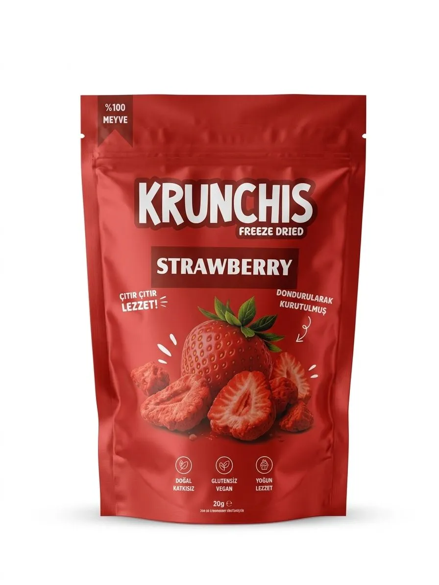 Carians Freeze Dried Strawberry – 0.7 oz (20g) equal to 7.1 Oz Fresh Fruit