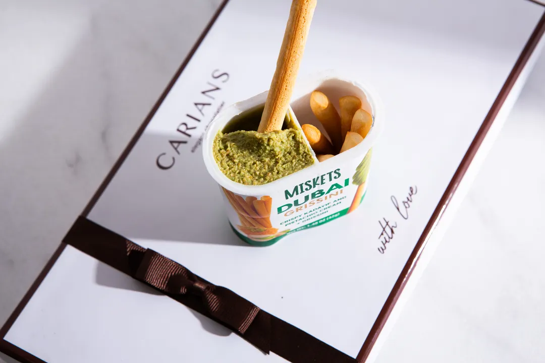 Dubai Cream Spread with Pistachio & Breadstick, Best Snack
