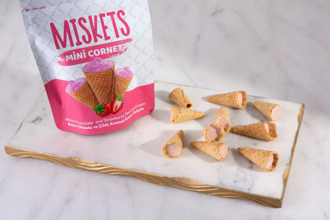 Milky Chocolate Strawberry Mini Cones  - 6 Units in 1 Case