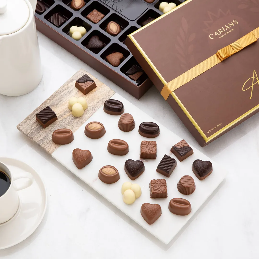 Valentine's Day Luxury Chocolate Gift Box Premium Quality, Gold Ribbon
