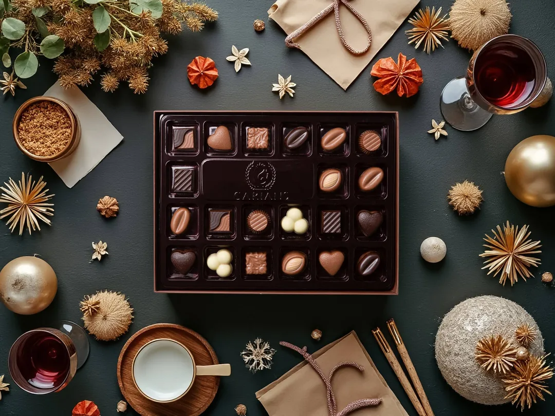 Valentine's Day Luxury Chocolate Gift Box Premium Quality, Gold Ribbon